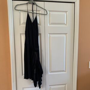 Shandy Black Asymmetrical Halter Dress